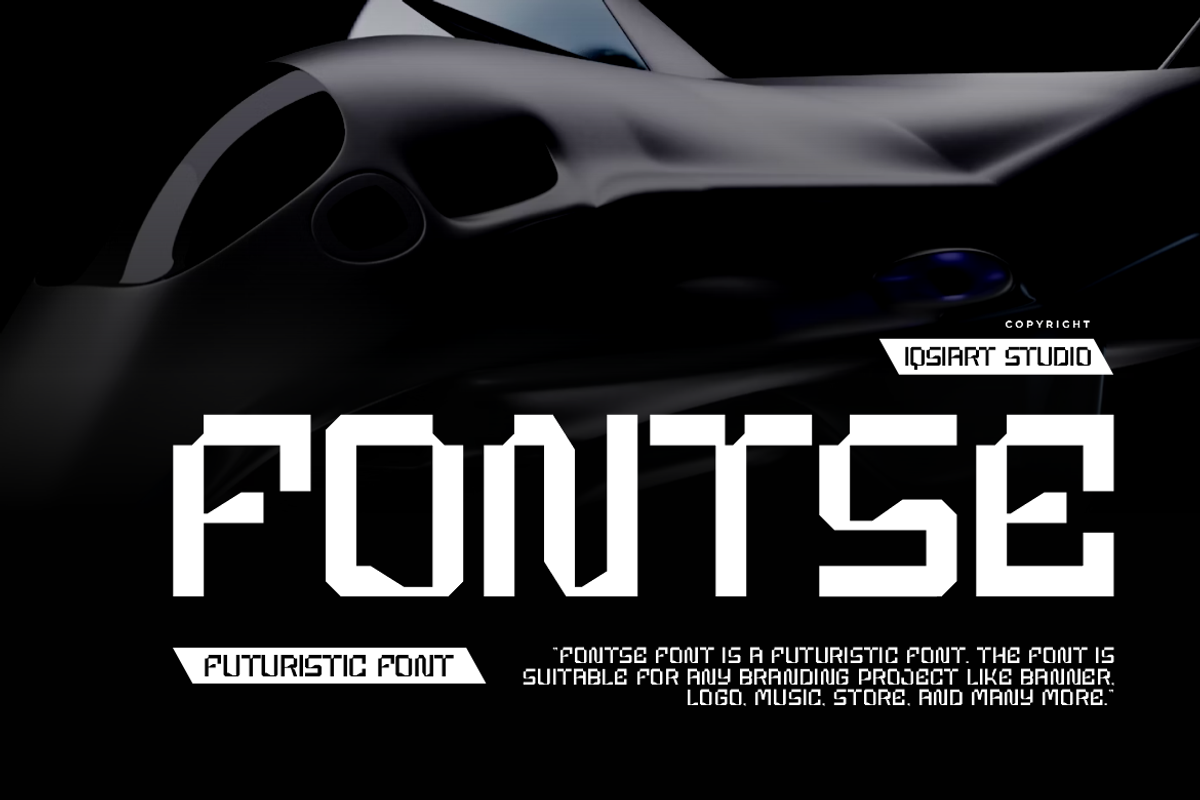 Fontse - Futuristic Font, a Sans Serif Font by Iqsiart Studio (Photo 1 of 6)