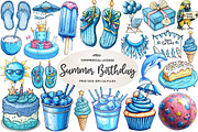 Summer Happy Birthday Clipart, an Illustration by CreationArt (Thumbnail 1 of 5)
