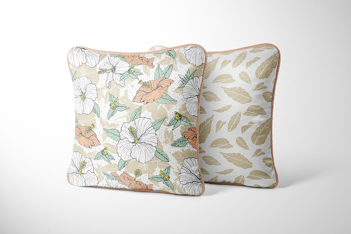 Hibiscus Line Drawing Floral Pattern, a Pattern Graphic by Rose Design (Photo 8 of 12)
