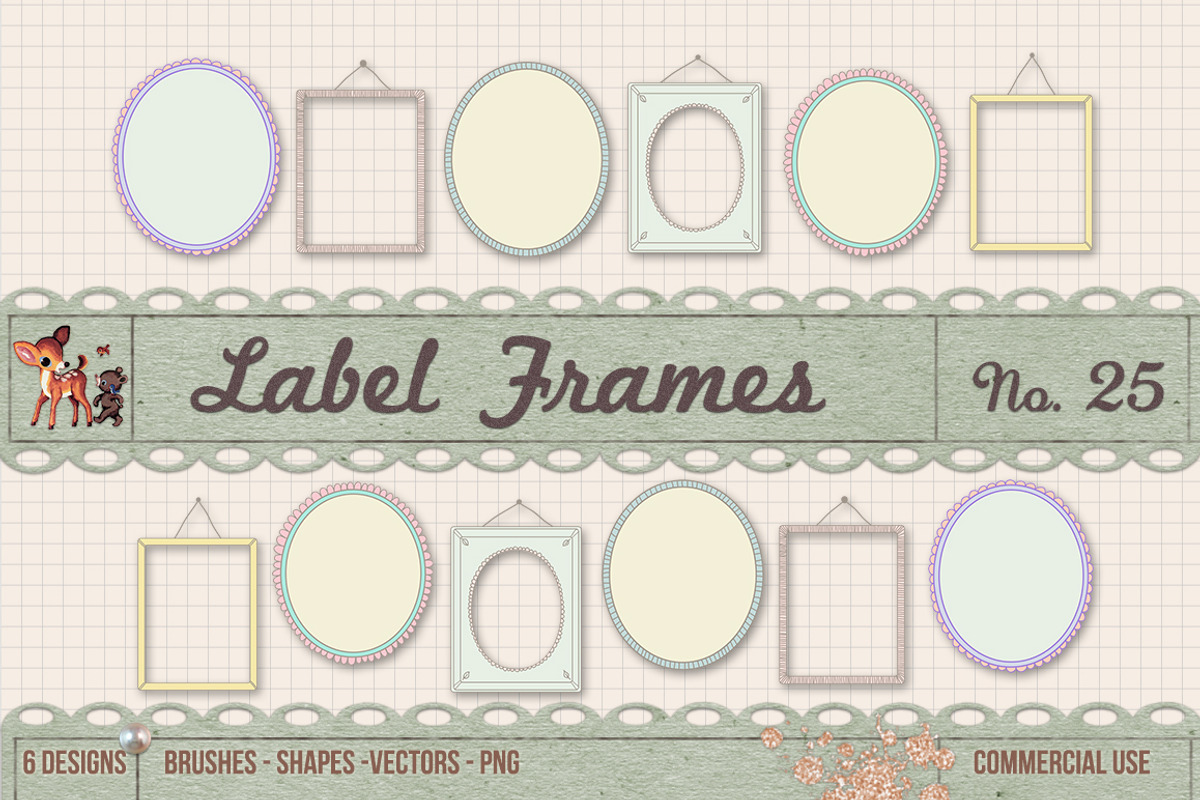 Retro Label Frames Shapes Set No 25, a Shape Add-On by starsunflowerstudio