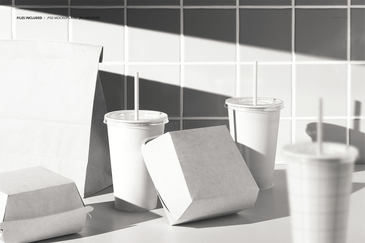 Fast Food Restaurant Packagin Mockup, a Packaging Mockup by creatsy5 (Photo 2 of 6)