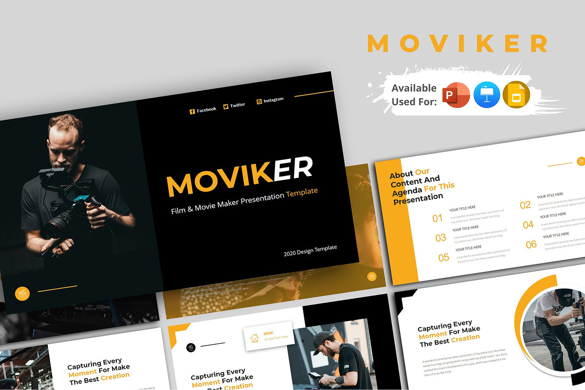 Moviker Presentation Template, a Presentation Template by Analogous Temp (Photo 1 of 6)
