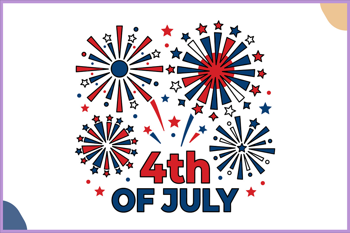 4th of July Fireworks SVG Clipart, a Decorative Illustration by Gfx Expert Team (Photo 3 of 3)