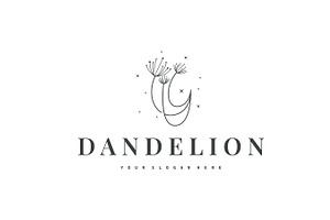 Dandelion Flower Logo Design Simple, a Branding & Logo Template by Maylianaw28