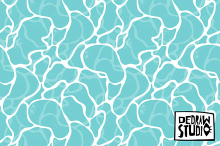 Clear Blue Water Surface Pattern, a Pattern Graphic by Dedraw Studio