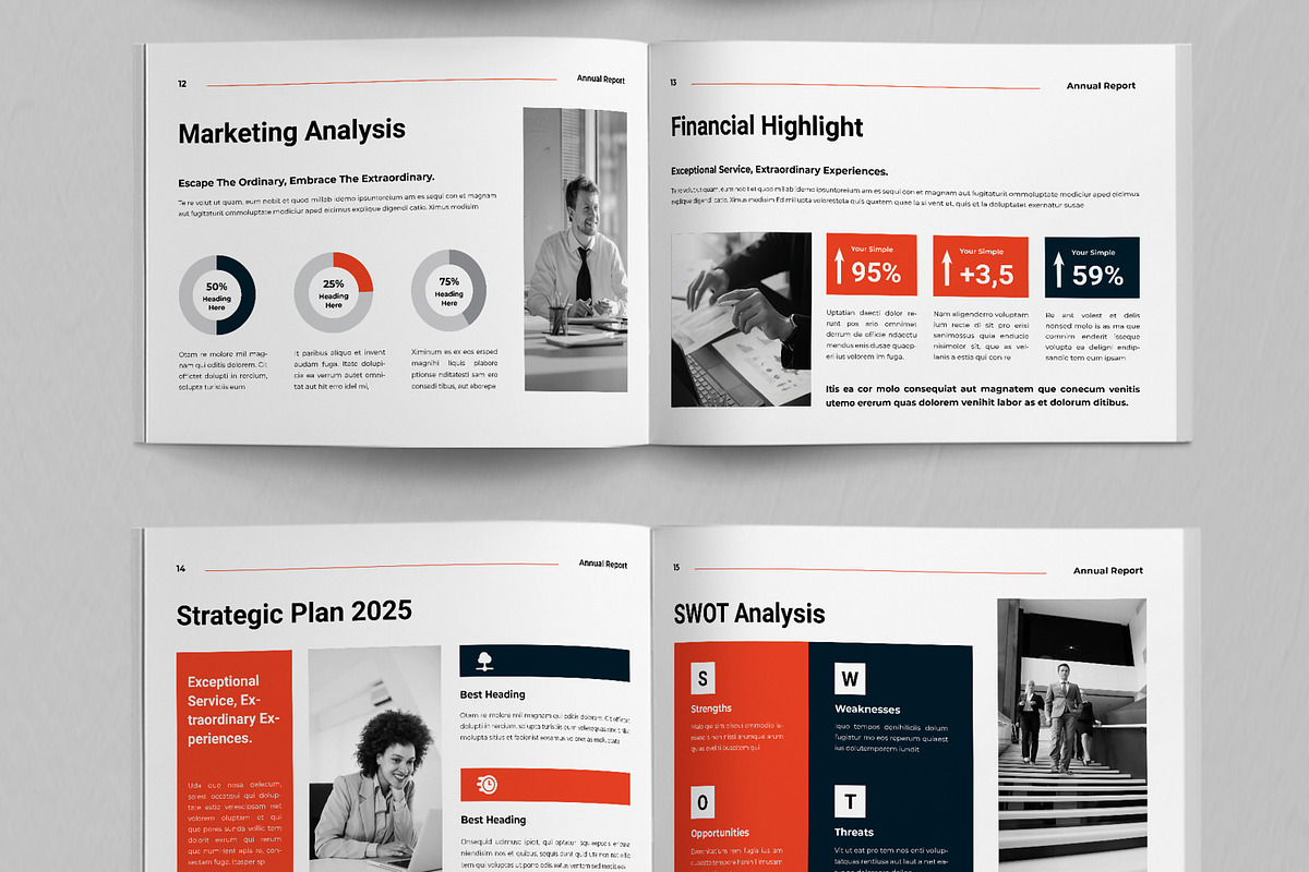 Annual Report Template Landscape, a Brochure Template by ContestDesign (Photo 4 of 5)