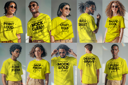 T-Shirt Mockup Set – 10 Editable PSD