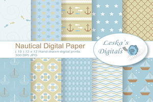 Nautical Sea Pattern Digital Paper