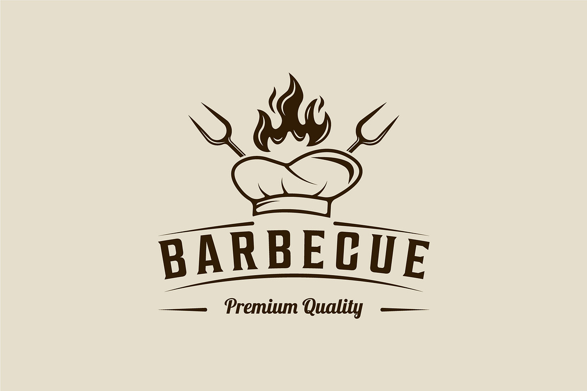 barbecue logo vintage vector design, a Branding & Logo Template by zyxroun shop