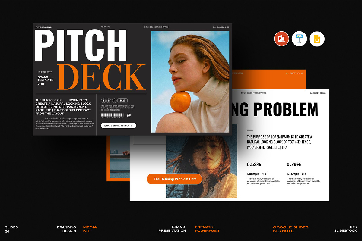 Raye Pitch Deck Template, a Presentation Template by slidestock55 (Photo 1 of 11)
