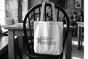 Canvas Tote Bag Mockup on Chair, a Merchandise Mockup by graphypix (Thumbnail 4 of 4)