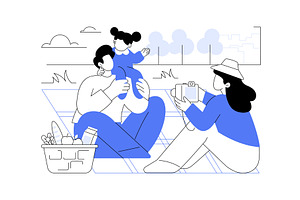 Picnic time isolated cartoon vector, a Person Illustration by Visual Generation