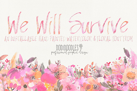Sale We Will Survive Watercolor Font