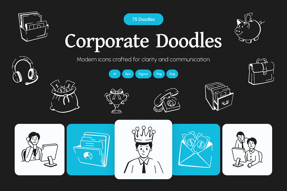 Corporate Doodle Art, an Outline Icon by Vectors Market (Photo 1 of 8)