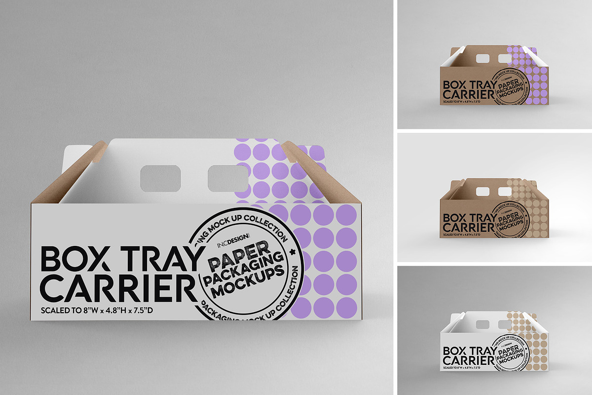 Box Carrier Tray Packaging Mockup, a Cups & Container Mockup by INCDesign (Photo 6 of 7)