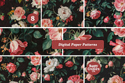 Rosey Elegance Digital Papers, a Pattern Graphic by Happy Creators Co. (Thumbnail 5 of 8)