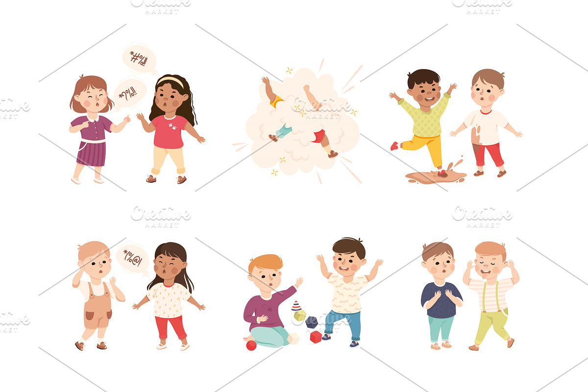 Offensive Kids Bullying and Abusing, a Person Illustration by TopVectors