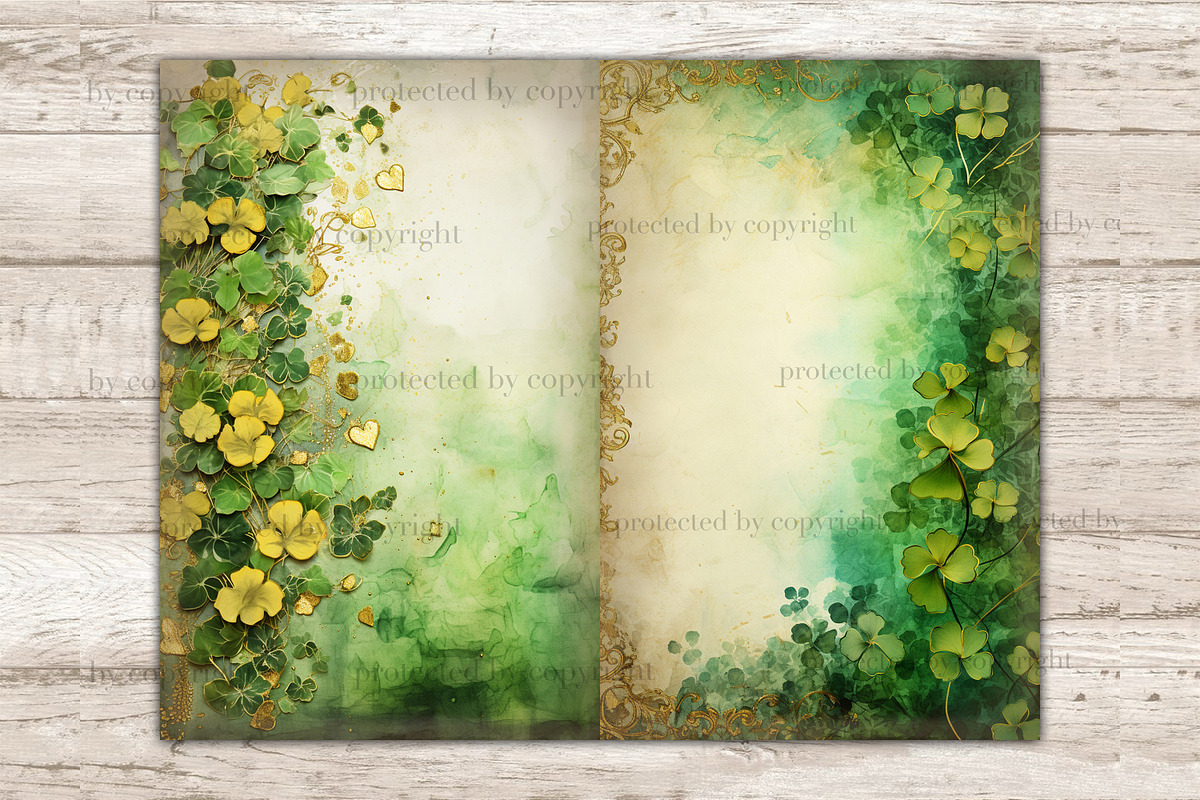 St. Patrick's Day Junk Journal Page, a Seasonal Illustration by GlamArtZhanna (Photo 9 of 10)