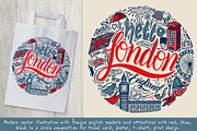London. Modern hand drawn background, an Illustration by Live line (Thumbnail 2 of 6)