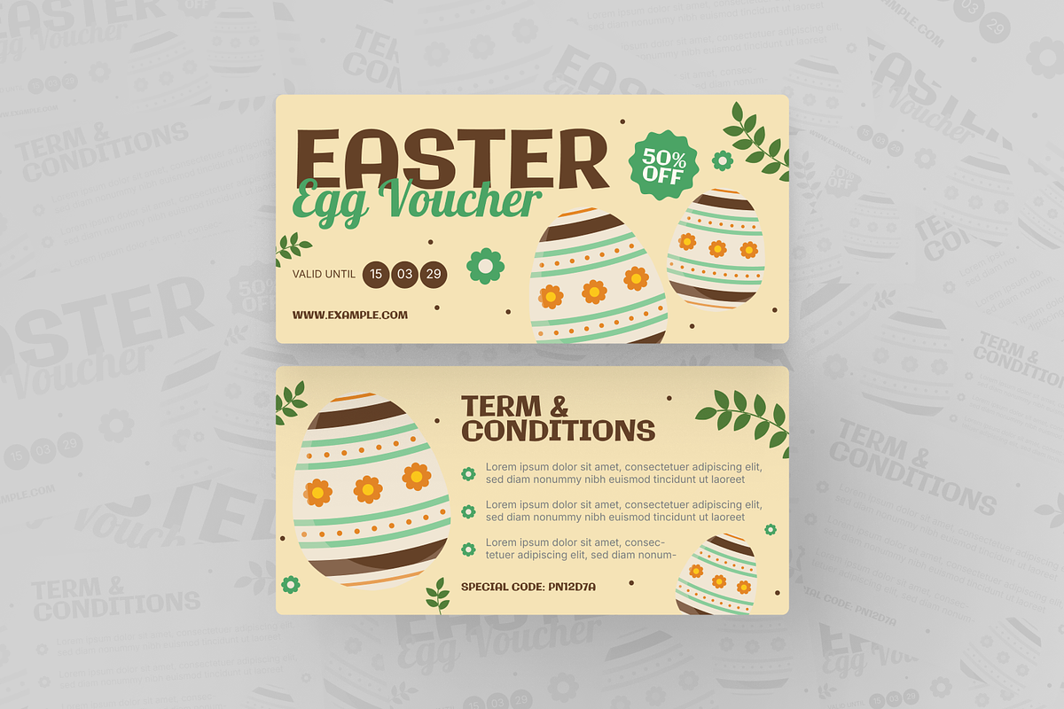 Easter Egg Gift Voucher, a Print Template by Annora Studio (Photo 5 of 6)