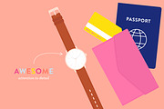 Vector Travel Flat Lay, an Illustration by Sarah Hearts (Thumbnail 3 of 3)