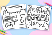 Gaming Coloring Pages for Kids #2, an Object Illustration by Inkivelle Studio (Thumbnail 2 of 3)