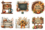 Autumn Wooden Signs Clipart, an Illustration by DreamArtGraphic (Thumbnail 2 of 5)