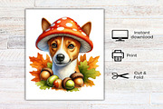 Watercolor Autumn Dog Clipart Bundle, a Seasonal Illustration by Canvas Craft (Thumbnail 8 of 8)