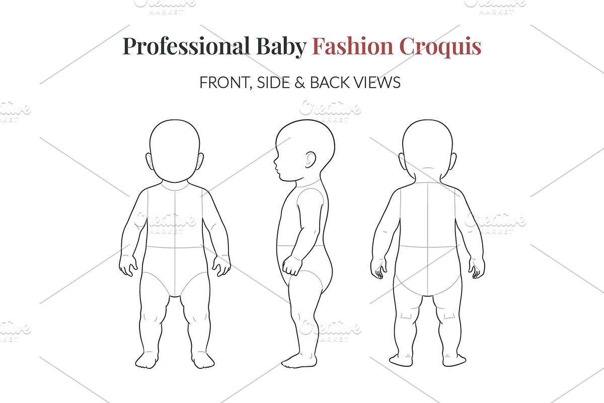 Baby Fashion Croquis Bundle, a Person Illustration by Shorena Fashion Draws (Photo 2 of 11)