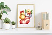 Christmas Animal Peeking Clipart, an Illustration by Canvas Craft (Thumbnail 7 of 8)
