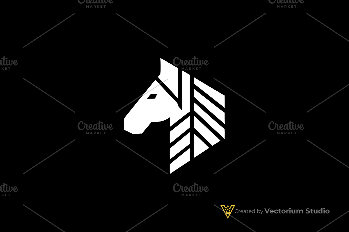 Horse Geometric Equestrian Logo, a Branding & Logo Template by Vectorium Studio (Photo 2 of 3)