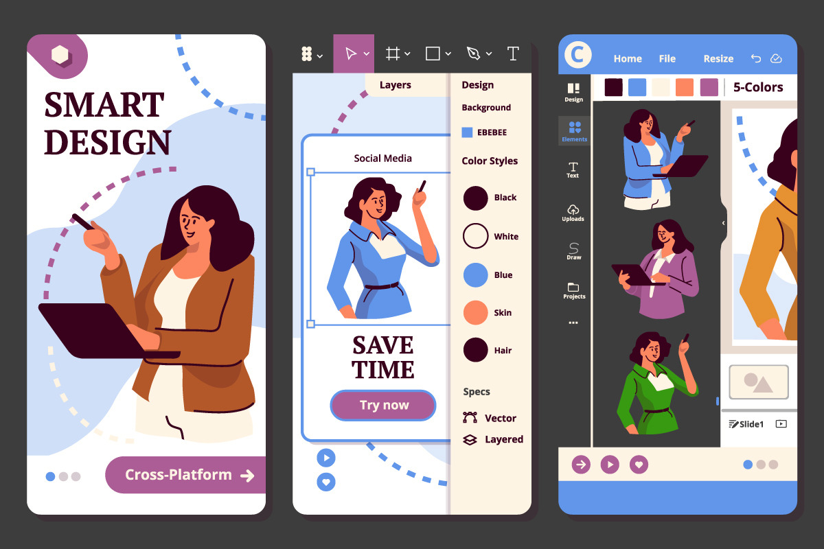 Techie Design Kit for Figma and Canva