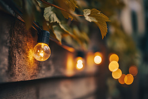 Night lights on wooden wall, a Photo by Beautiful things