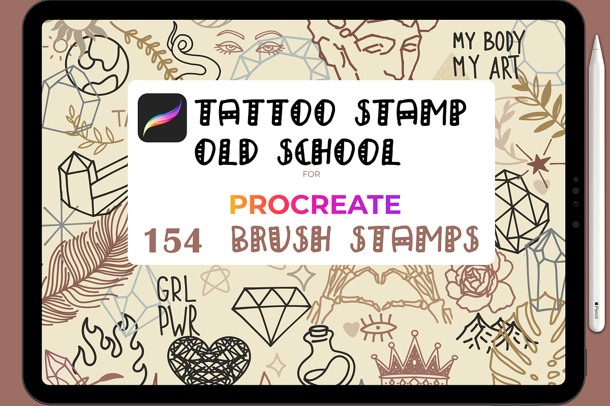 Tattoo stamp  old school   Procreate, a Brush Add-On by Graphics Resources (Photo 2 of 4)