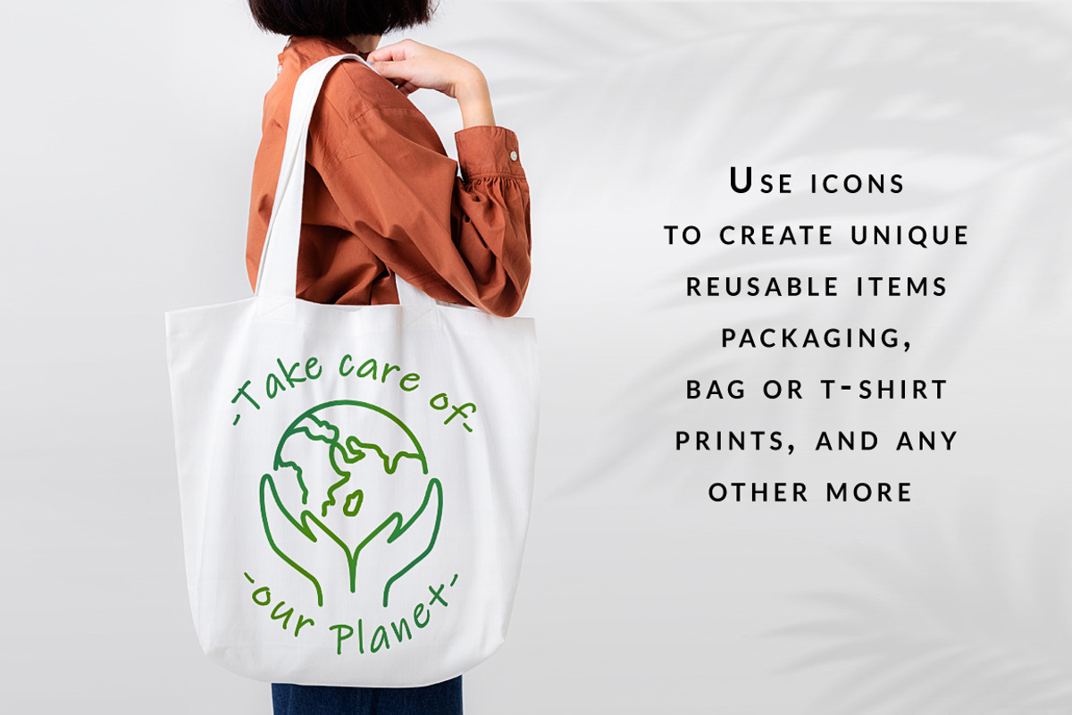 Zero Waste Lifestyle. Line icons., an Outline Icon by JuliaMalinovskaya (Photo 8 of 9)