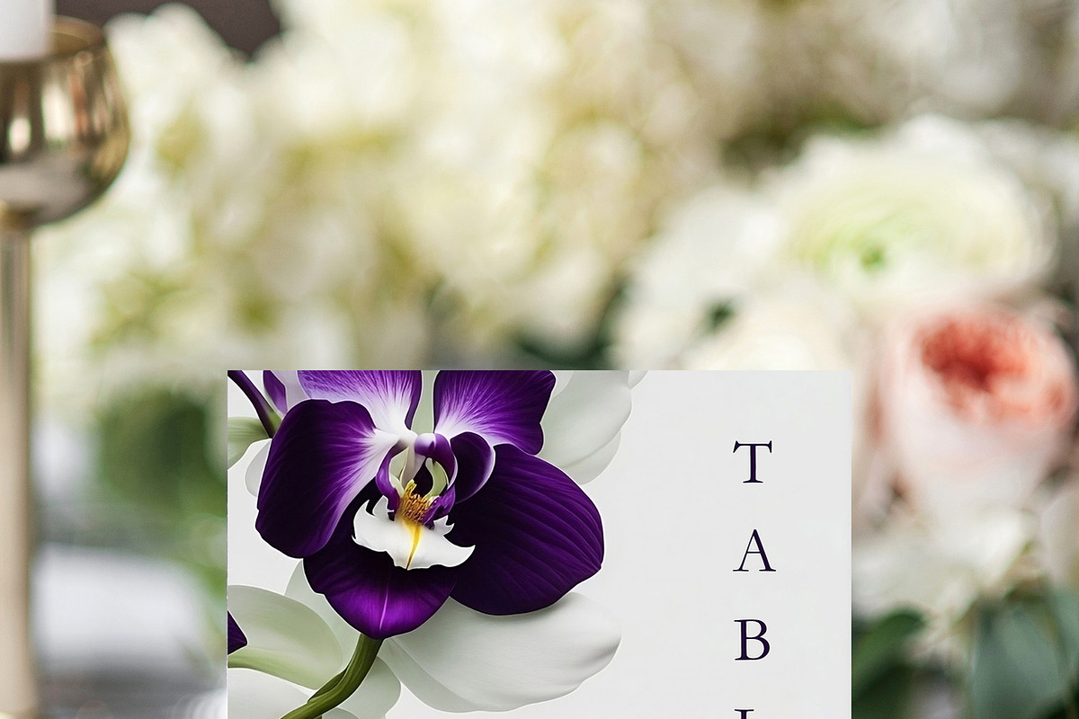 Purple Orchid Wedding Template Bundl, a Stationery Template by MarryMeMoments (Photo 6 of 7)