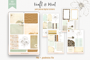 Junk Journal digital stickers