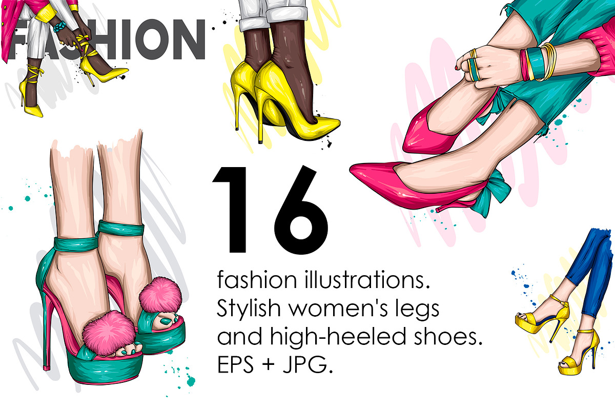 Stylish high-heeled shoes. Vector., a Person Illustration by Vitaliy Grin (Photo 1 of 3)