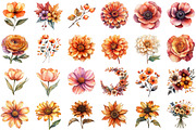Sunset Fall Flowers Clipart Collecti, an Illustration by Sublimation Artist (Thumbnail 2 of 6)