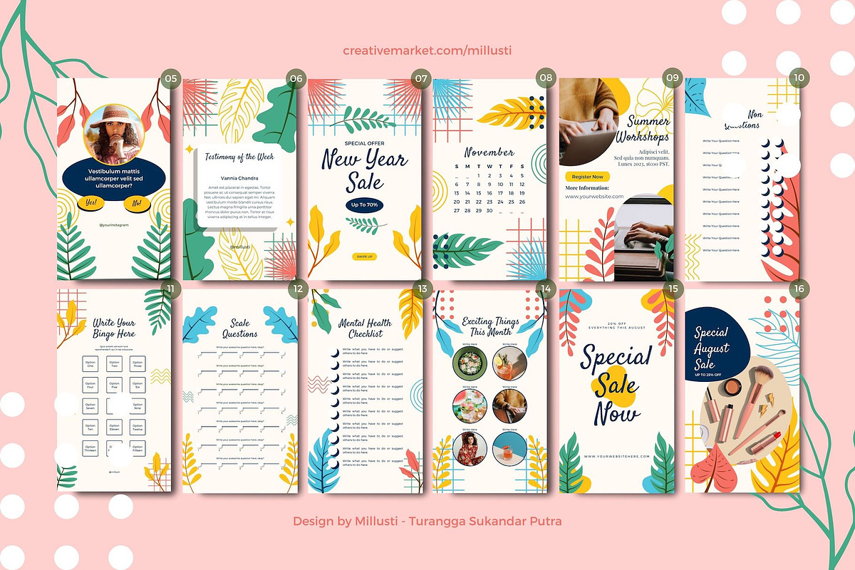 Tropical Leave Social Media Template, a Social Media Template by Millusti (Photo 8 of 11)