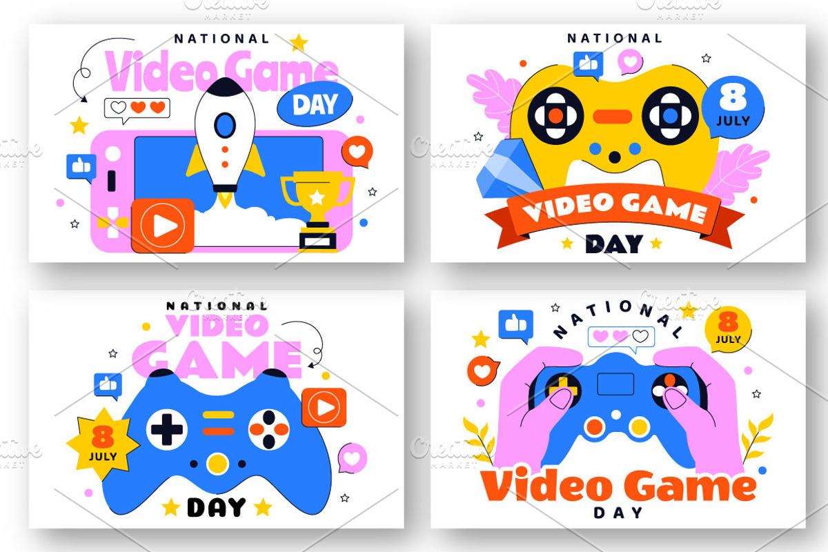 10 Video Game Day Illustration, a Sport Illustration by denayunebgt (Photo 2 of 4)