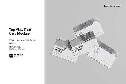 Top View Postcard Mockup