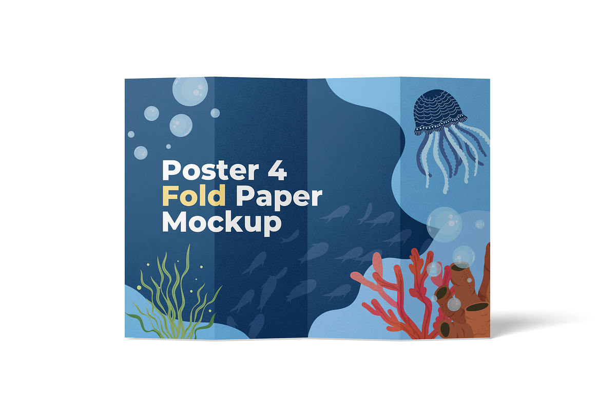 Fold Paper Poster Mockup Set, a Books & Magazine Mockup by DSNA Mockup (Photo 5 of 5)