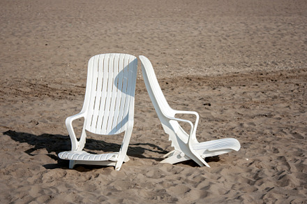 Chairs on the sandy beach., a Holiday Photo by Schreibikus