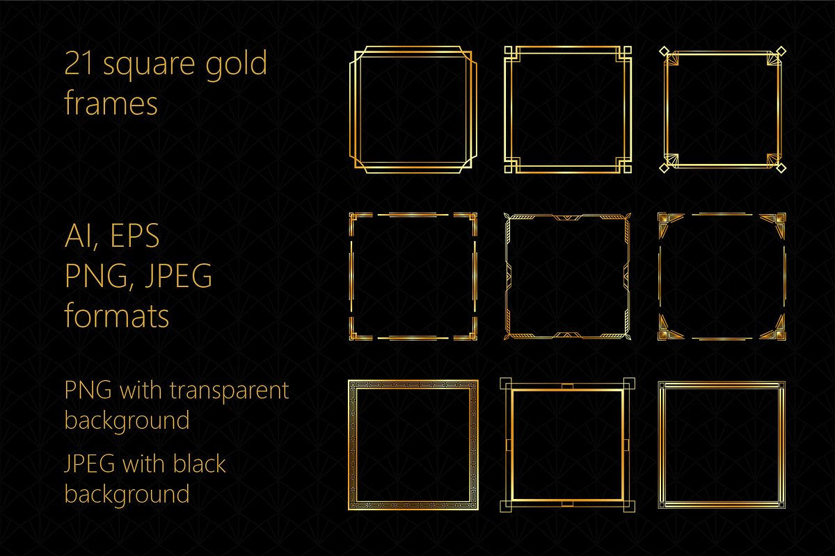 Art Deco square frames collection, an Object Graphic by Olha ZS (Photo 2 of 4)