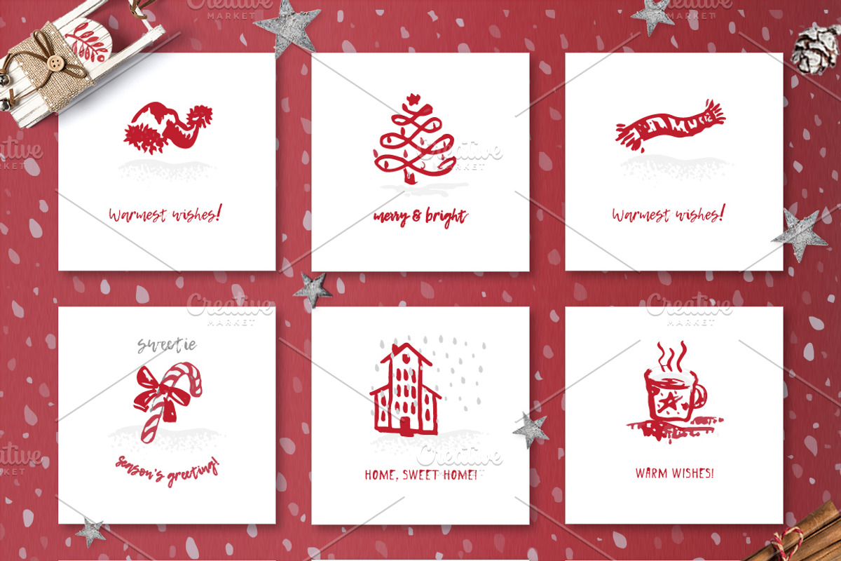 XMAS and New Year cards, a Card Template by Zimages (Photo 2 of 6)