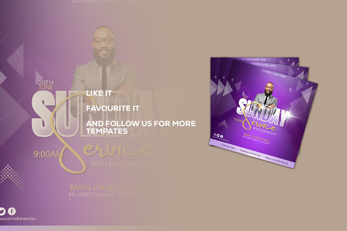 Church Flyer Canva Template, a Social Media Template by Sipi_Graphics (Photo 3 of 3)