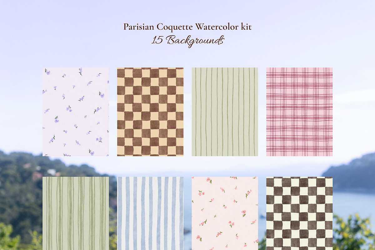 Parisian Coquette Watercolor Kit, a Decorative Illustration by Yuliia Lashevska (Photo 10 of 16)
