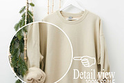 Sand Gildan 18000 Xmas Mockup x3, a Shirt Mockup by Uncommon Mockups (Thumbnail 6 of 6)