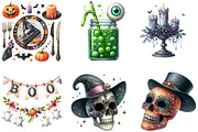 Watercolor Halloween Party Clipart, an Illustration by DreamArtGraphic (Thumbnail 3 of 5)